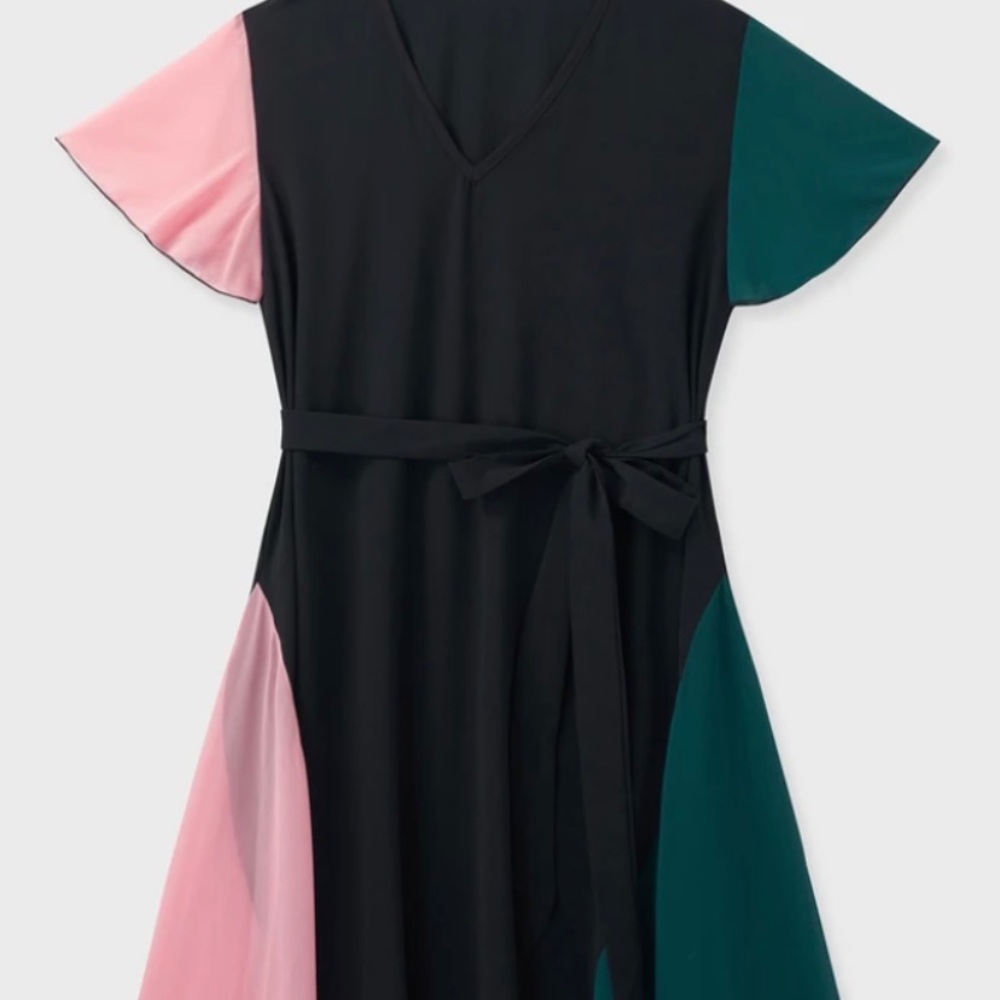 V-Neck Patchwork Dress - image 1